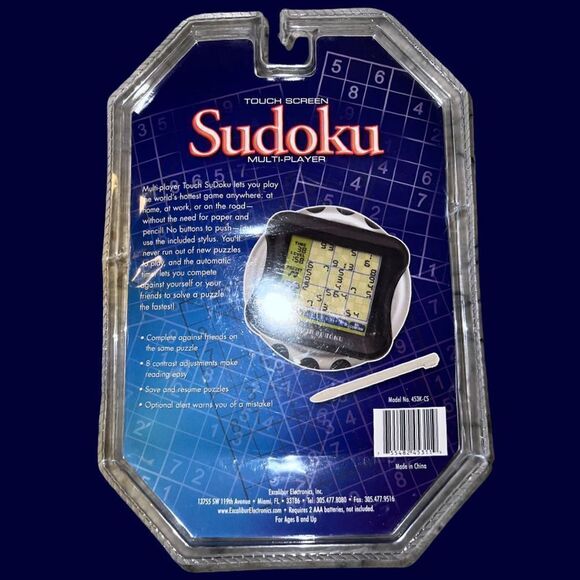 Excalibur SuDoku Touch Screen Multi Player Handheld Electronic Game Puzzles 2782 - Picture 3 of 4
